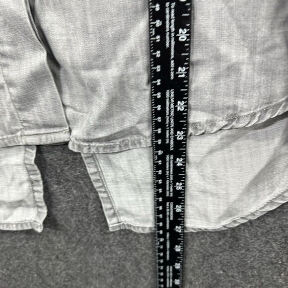 Cloth & Stone Blouse Women's Extra Small Gray Tencell Roll Tab Sleeve Button - Picture 6 of 7